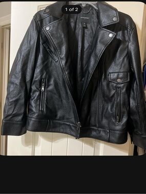 Banana Republic Black Faux Leather Jacket